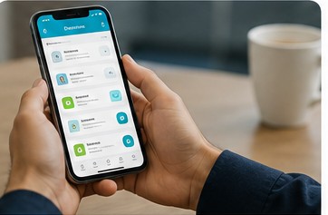 Persona usando una aplicación móvil desde su celular